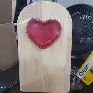 Target Bullseye Playground Wooden Serving Board and Heart Shaped Dish